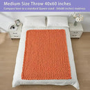 Bigacogo Chunky Knit Throw Blanket for Couch, 40x60 inches, 100% Hand Knitted with Thick Jumbo Chenille Yarn, Cozy Soft Large Rope Knot Cable Crochet Blankets for Sofa Bed Living Room, Terracotta by CozyNest Decor
