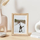 5x7 Picture Frame Set of 4 Natural Solid Oak Photo Frames with 4x6 Removable Mat Wall Hanging Large Handcrafted Frame with HD Plexiglass Wall and Tabletop Display Large Poster Frame by CozyNest Decor