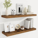 Fun Memories Floating Shelves for Wall, 32 Inch Rustic Wood Wall Mounted Shelves for Bathroom, Bedroom, Kitchen, Living Room, Deep Floating Shelves for Storage & Home Decor (Brown,Set of 2) by CozyNest Decor