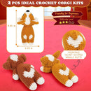 Crochet Kit for Beginners, 2 Adorable Corgi Dog Crochet Animals Kits, Easy Beginner Crochet Kit for Adults & Kids, Women & Men, DIY Craft Knitting Kit with All Supplies by TinyTreasures Baby Boutique