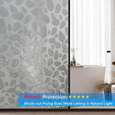 Window Privacy Film with Installation Tools, Static Cling, Anti UV, Heat Control, Ideal for Home Shower Office Glass Door (Leaf White (Glue-Free), 23.6X196.9Inch) by CozyNest Decor