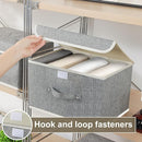 Fabric Storage Bins Cube Organizers with Flip-Top Lid and Handles,Storage Boxes for Organizing Home,Office,and Closet,Grey,3 Pack 13 X 9.1 X 7.9 in by CozyNest Decor