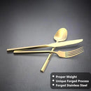 Gold 20 Piece Stainless Steel Silverware Set, Handle Flatware, Modern Mirror Finish Cutlery Set, Service for 4, Dishwasher Safe by CozyNest Decor