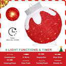BRIGHTDECK Outdoor Christmas Ornaments, Lighted Pop-Up Outdoor Holiday Ball Decoration with 80 LED Lights, 8 Light Modes, Lighted Collapsible Holiday Decorations for Yard, Home (Red) by CozyNest Decor
