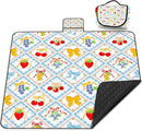 Extra Large Picnic Blanket Waterproof,80"x 80"Foldable Machine Washable Beach Blanket,Outdoor Blanket for 6-8 Adults,Suitable for Indoor Crawling,Park Beach,Camping,Hiking,Family Travel(Fruit) by TinyTreasures Baby Boutique