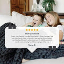 Nuzzie Chunky Knit Blanket - Breathable, Cooling, Hand Made Knit Throw Blanket for Sleep - Machine Washable, Stylish Decor Design (Charcoal, Full | 16lbs | 48"x72") by CozyNest Decor