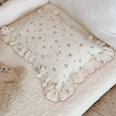 BuLuTu Cotton Muslin Kids Toddler Pillowcase with Ruffles, Chic Shabby Floral Pillow Cases, Girls Pillow Covers Fit 12"x16"/13"x18"/14"x19" Kids Pillow, Envelope Closure, Primrose Pattern, 1 Pack by TinyTreasures Baby Boutique