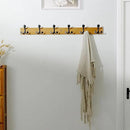 SKOLOO 39-Inch Light Brown Wood Coat Rack Wall Mount with 6 Triple Hooks - Ideal for Family Entrances, Classrooms, and Pet Supplies Storage - Perfect Coat Hooks for Wall by CozyNest Decor