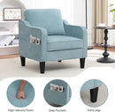 Accent Chairs Set of 2, Upholstered Living Room Chairs with Side Pockets, Mid Century Modern Reading Chair for Bedroom, Comfy Armchair Single Sofa Side Chair for Office, Small Room, Teal Green by CozyNest Decor