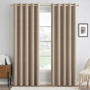 MIULEE 100% Blackout Linen Textured Curtains for Bedroom Solid Thermal Insulated Copper Brown Grommet Room Darkening Curtains & Drapes Luxury Decor for Living Room Nursery 62 x 90 Inch (2 Panels) by TinyTreasures Baby Boutique