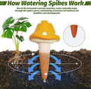 Terracotta Self Watering Spikes, 4 Pack Mushroom Self Watering Planter Insert, Vacation Plant Slow Release Watering Devices for Indoor Outdoor Plants, Colorful Large Water Globes by GreenHaven Gardens