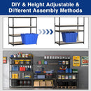 WORKPRO 5-Tier Metal Garage Shelving, 48”W x 24”D x 72”H, Adjustable Storage Rack, Heavy Duty Shelf with Particle Board, 2500 lbs Load Capacity (Total) for Garage, Basement, Warehouse, Kitchen by GreenHaven Gardens