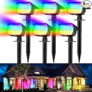 Solar Spot Lights Outdoor Color Changing, [7 Mode/6 Pack] Christmas Landscape Spotlights, Solar Lights Outdoor Waterproof, Solar Led Powered Flood Light for Outside Pathway Yard Garden Walkway by GreenHaven Gardens