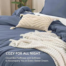 Litanika Comforters Bluish Grey King Size, 3 Pieces Lightweight Solid Bedding Set & Collections, All Season Fluffy Bed Set (104x90In Comforter & 2 Pillowcases) by CozyNest Decor