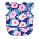 Tiny Twinkle Mess Proof Baby Bib - Waterproof & Lightweight Baby-Led Weaning Apron | 100% Recycled Polyester, Easy Clean & Machine Washable (Floral Blue, Small 6-24 Months) by TinyTreasures Baby Boutique
