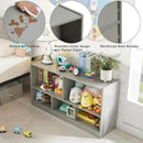 Toy Organizers and Storage, 5-Section Kids Bookshelf for Organizing Books Toys, School Classroom Wooden Storage Cabinet for Children's Room, Playroom, Nursery (Grey) by CozyNest Decor