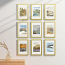 Vittanly 8x12 Picture Frames Set of 9, Shatter Resistant Plexiglass, Display 6x8 Pictures with Mat or 8x12 without Mat, Photo Frames for Wall or Tabletop, Engineered Wood, Gold by CozyNest Decor