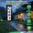 DBF Solar Address Sign, Dual-Sided House Numbers for Outside Waterproof, 3 Colors LED Illuminated Solar Powered Address Plaque with stakes, Outdoor House Number for Home Yard Garden Street