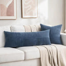 Fancy Homi 2 Packs Dusty Blue Decorative Throw Pillow Covers 16x16 Inch for Living Room Couch Bed Sofa, Farmhouse Boho Home Decor, Soft Corss Patchwork Corduroy Textured Square Cushion Case 40x40 cm by CozyNest Decor