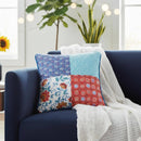 DaDa Bedding Set of 2-Pieces Bohemian Vibes Patchwork Floral Throw Pillow Covers, 18" x 18" (JHW878)