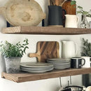 Floating Shelves, 8 Inch Deep Rustic Solid Reclaimed Wood Wall Shelves for Storage, Wall Mounted Display Shelving with Invisible Heavy-Duty Metal Bracket, 24 Inch Width Set of 2, Natural by CozyNest Decor