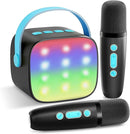 YLL Mini Karaoke Machine with 2 Wireless Microphones, TOP Kids Gifts for Girls Ages 3, 4, 5, 6, 7, 8, 9,10,11,12 +Year Old, 4-12 Years Old Birthday Toy Gift for Girls Boys Party (Black Blue) by TinyTreasures Baby Boutique