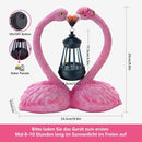 9.8" Garden Flamingo Statue with Solar Lantern,Heart Shaped Flamingo Decor,Unique Double Head Flamingo Gifts for Women,Mom,Lover by GreenHaven Gardens