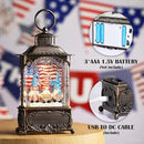 Gnome Snow Globe Lantern 4th of July Decorations with Timer, USB and Battery Powered 4th of July Shirts Patriotic Gnomes and American Flag Independence Day 10.2 inch by CozyNest Decor