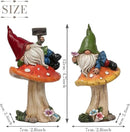 TERESA'S COLLECTIONS Garden Gnomes on Mushroom, Set of 2 Cute Resin Gnome Statues for Yard, Outdoor Patio Porch Lawn, Ideal Gift for Dad Mom Birthday, Outside Decor Housewarming Gifts by CozyNest Decor