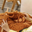 WESHIONGOO Chunky Knit Blanket Throw 50"×60" Knitted Throw Blankets for Couch Bed Fall Throw Blanket Fluffy Soft Blanket with Jumbo Chenille Yarn Thick 100% Handmade (Burnt Orange) by CozyNest Decor