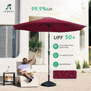JEAREY 10FT Outdoor Patio Umbrella Outdoor Table Umbrella with Push Button Tilt and Crank, Market Umbrella 8 Sturdy Ribs UV Protection Waterproof for Pool, Garden (Wine Red) by GreenHaven Gardens
