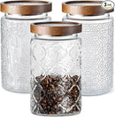 3-Pack 32oz Glass Jar With Airtight Lid,Kitchen Canisters For Countertop,Coffee Sugar Container Set,Pantry Glass Storage Containers For Flour,Candy,Loose Tea,Snack jar by CozyNest Decor