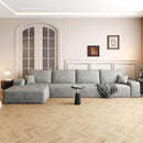 136" Sectional Couches for Living Room Modern Modular Sofa with L-Shape Couchs Upholstered Boneless Couch Deep Seat Sectional Couch with Chaise (Grey, Left Facing Chaise+3Seaters) by CozyNest Decor