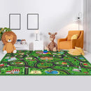 Kids Carpet Playmat Rug 5 x 7 ft Player Car Rug, City Life Traffic Road Map Mat Educational Game Area Mat for Toddler Children Playroom Classroom Bedroom(Green) by CozyNest Decor