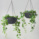 WOUSIWER 13 inch 2Pack Large Hanging Planters for Outdoor Indoor Plants with Drainage Holes and Chain, Round Hanging Flower Pots for Garden Home Porch Decor, Black Speckles by CozyNest Decor