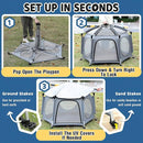 PRObebi Portable Pop Up Playpen for Babies and Toddlers - Grey Lightweight Outdoor Play Yard with Three Sun-Shade - Beach and Indoor Use with Travel Bag by TinyTreasures Baby Boutique