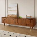 Mid-Century Modern TV Stand, 71'' Walnut TV Stand with Storage, Wooden TV Consoles Entertainment Center TV Table for Living Room, Bedroom by CozyNest Decor