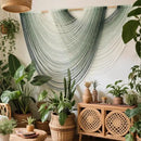 Macrame Wall Hanging Green Yarn Art Dip-Dye Boho Wall Decor Fiber Wall Art Craftsmanship Home Decor 57" W x 39" L by CozyNest Decor