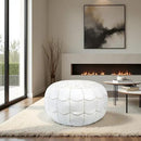 Stuffed Arch Design Moroccan Leather Pouf Ottoman, Handmade, Pre-Filled, 100% Genuine Leather, 14” Height x 22” Diameter – Boho Chic Footstool & Living Room Décor by CozyNest Decor