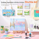 Shuttle Art 40 Pack Pastel Acrylic Paint Set, 30 Colors, 60ml/2oz Bottles, High Viscosity, Water-proof With 10 Paint Brushes for Painting &Crafting on Canvas, Rock, Ceramic, Fabric, Clay by TinyTreasures Baby Boutique
