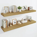 Marsmiles 48" Floating Shelves for Wall, Wooden Shelves with Invisible Brackets Set of 2, Rustic Farmhouse Wall Mounted Shelf for Kitchen Bathroom Living Room Study, Natural Oak by CozyNest Decor