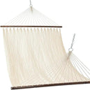 Lazy Daze Hammocks 10.5 FT Double 2 Person Caribbean Rope Hammock, Hand Woven Polyester Hammock with Spreader Bars, for Outside Outdoor Backyard Patio Poolside,450 LBS Capacity, Cream by GreenHaven Gardens