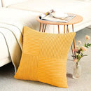 Fancy Homi 2 Packs Gold Yellow Decorative Throw Pillow Covers 22x22 Inch for Living Room Couch Bed Sofa, Farmhouse Boho Home Decor, Soft Corss Corduroy Patchwork Accent Square Cushion Case 55x55 cm by CozyNest Decor