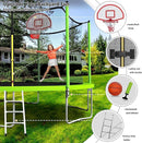 Upgraded 16FT 15FT 14FT 12FT 10FT 8FT Trampoline Outdoor with Basketball Hoop and Net, Capacity for 4-6 Kids and Adults by TinyTreasures Baby Boutique