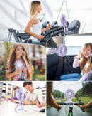 Stroller Fan Clip on for Baby, 4000mAh Rechargeable Battery Operated, Flexible Tripod, 3 Wind Speed, 360° Rotatable, Small Portable Fan for Car Seat Crib Backseat Beach Travel Camping, Purple by TinyTreasures Baby Boutique