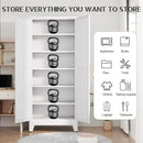 75.2" Tall Pantry Cabinet, Kitchen Pantry Storage Cabinets with 2 Door and 5 Adjustable Shelves, White Metal Pantry Storage Cabinet, Cupboard for Kitchen, Dining Room, Living Room and Bathroom by CozyNest Decor