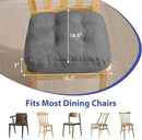 Chair Cushions for Dining Chairs, Dining Chair Cushions, Tufted Indoor Chair Pads with Ties & Non Slip Backing, Seat Cushions for Kitchen Chairs 16.5” x 16.5” x 3.5”, Set of 6, Grey by GreenHaven Gardens