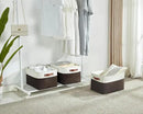 DECOMOMO Storage Baskets for Shelves - Fabric Closet Organizers and Storage Bins, Perfect Baskets for Organizing Closet Toys Nursery (Brown and White, XL - 3 Pack) by CozyNest Decor