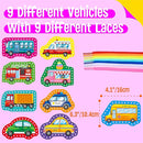 9 Pieces Kids Lacing Cards, Double Sided Sewing Cards in 9 Vehicle Cards with 9 Colorful Laces, Imagination Development Lacing Toys Games for Children Educational and Learning Activity by TinyTreasures Baby Boutique
