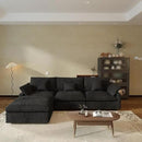 JACH L-Shaped Sectional Couches for Living Room, Cloud Sectional Couch with Deep Seat, Modular Sectional Sofa with Chaise, Covers Removeable & Washable, Sofas Furniture for Living Room, Black by CozyNest Decor